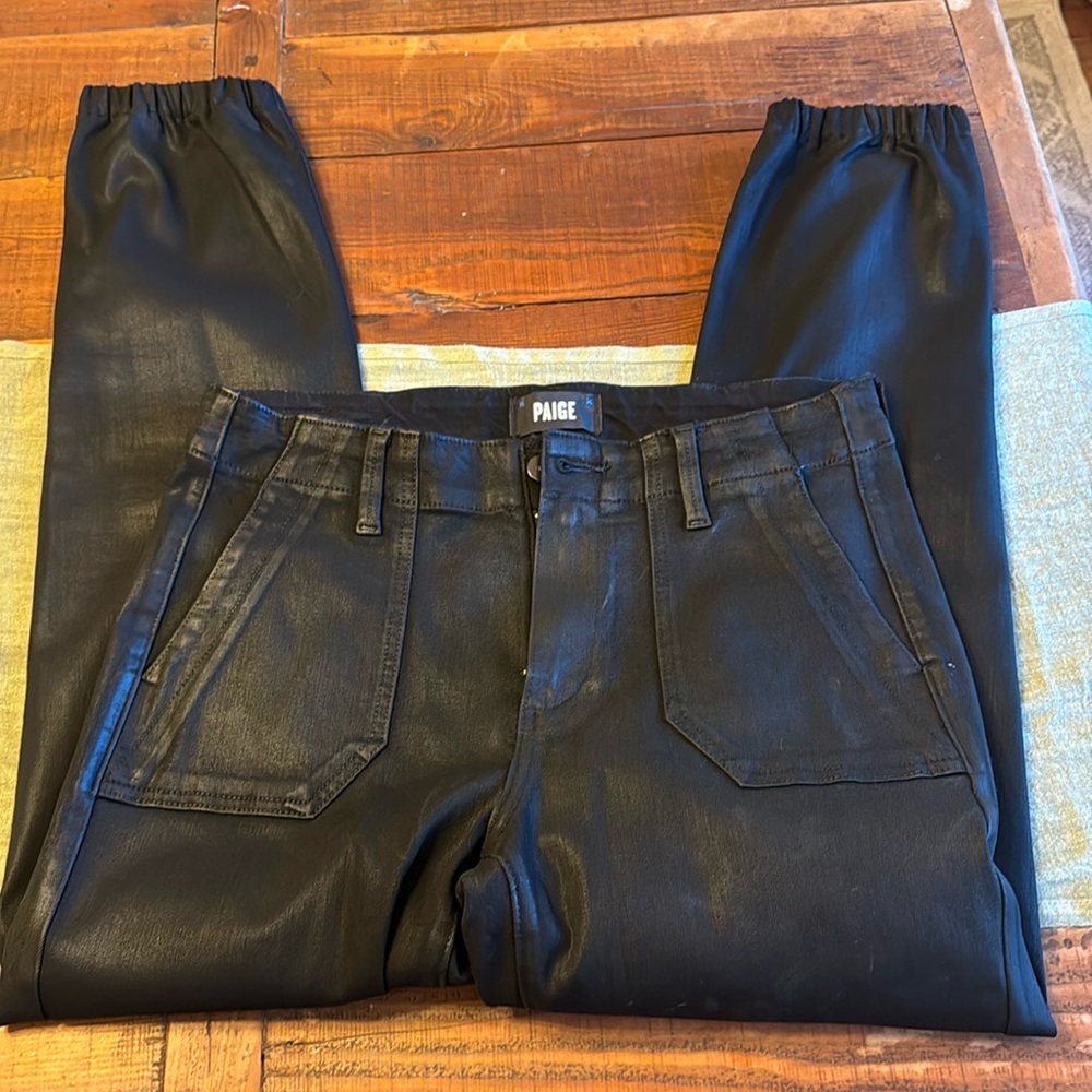 Paige Mayslie black coated jogger